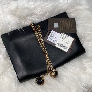 Roberto Cavalli black leather clutch